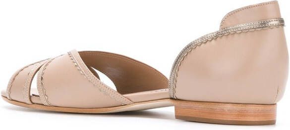 Sarah Chofakian leren ballerinas Beige