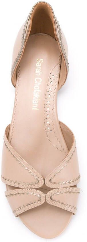 Sarah Chofakian leren ballerinas Beige