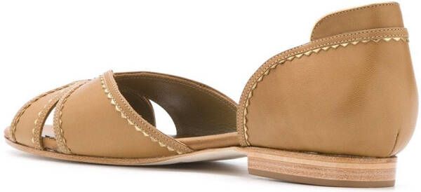 Sarah Chofakian leren ballerinas Beige