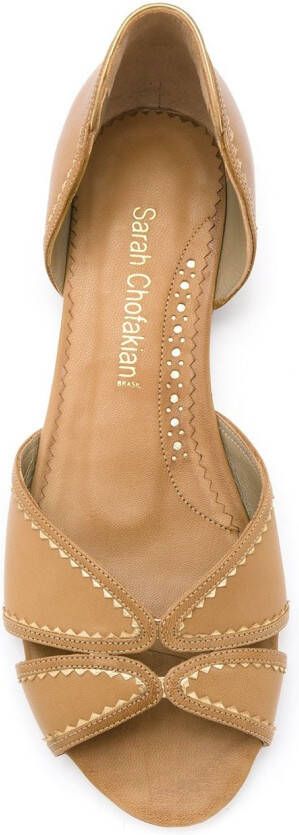 Sarah Chofakian leren ballerinas Beige