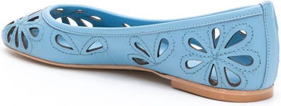 Sarah Chofakian leren ballerinas Blauw