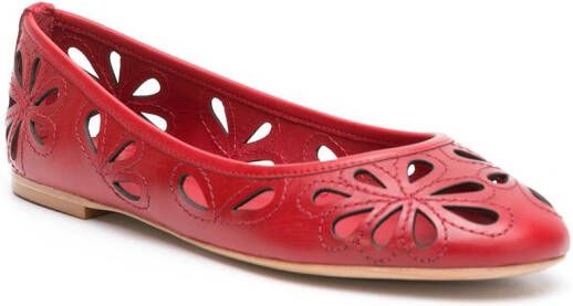 Sarah Chofakian leren ballerinas Rood