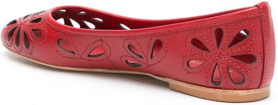 Sarah Chofakian leren ballerinas Rood