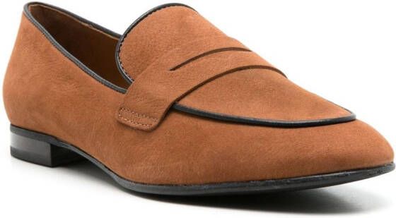 Sarah Chofakian Leren loafers Bruin