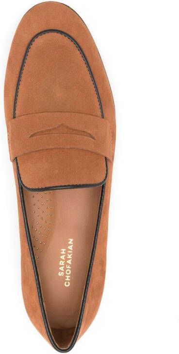 Sarah Chofakian Leren loafers Bruin