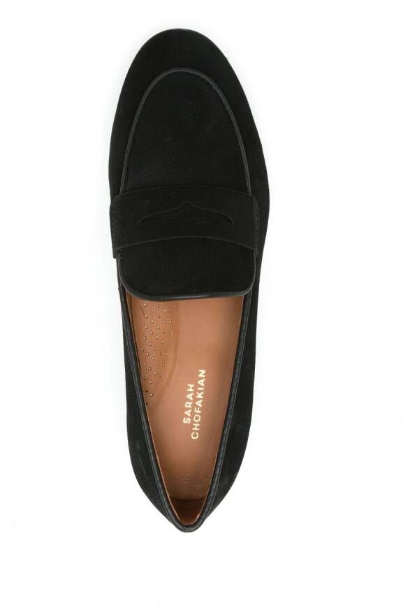 Sarah Chofakian Leren loafers Zwart