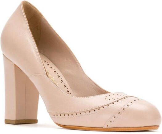 Sarah Chofakian Leren pumps Beige