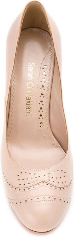 Sarah Chofakian Leren pumps Beige