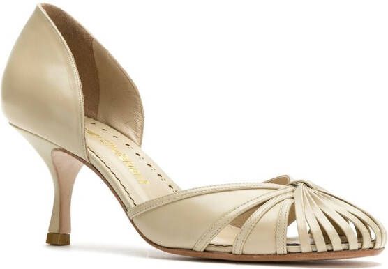 Sarah Chofakian leren pumps Beige