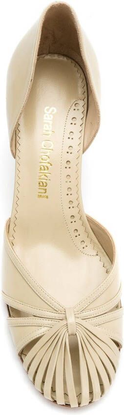 Sarah Chofakian leren pumps Beige