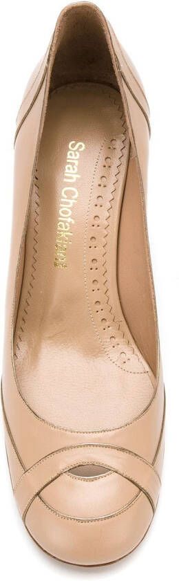 Sarah Chofakian Leren pumps Beige