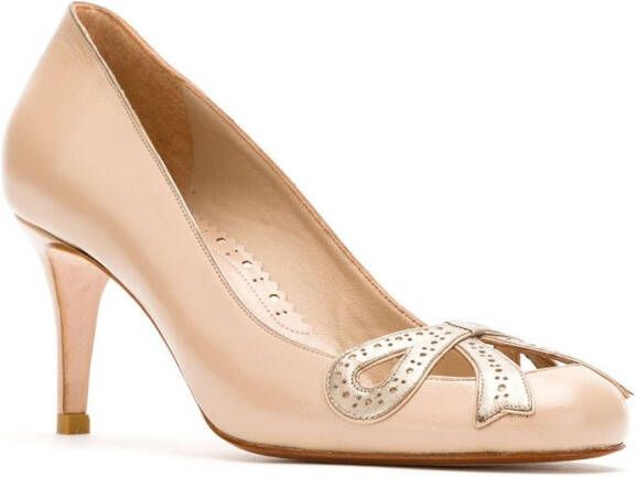 Sarah Chofakian Leren pumps Beige