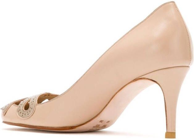 Sarah Chofakian Leren pumps Beige