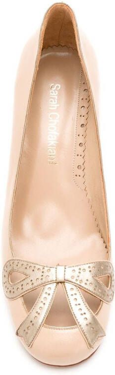 Sarah Chofakian Leren pumps Beige