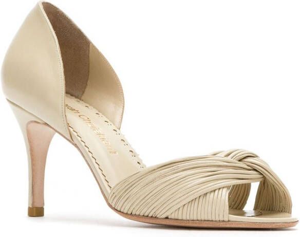 Sarah Chofakian Leren pumps Beige