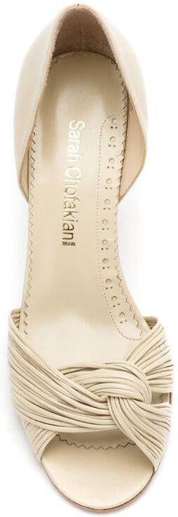 Sarah Chofakian Leren pumps Beige