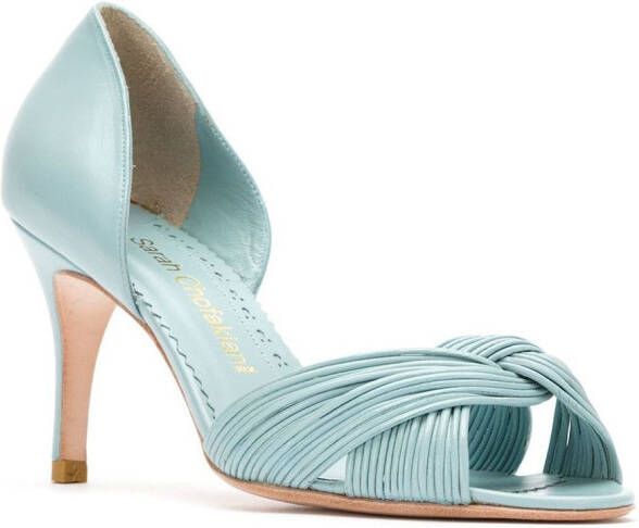 Sarah Chofakian Leren pumps Blauw