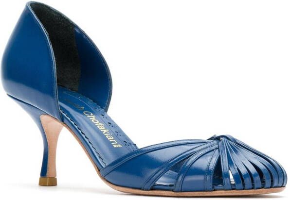 Sarah Chofakian Leren pumps Blauw