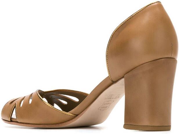 Sarah Chofakian leren pumps Bruin