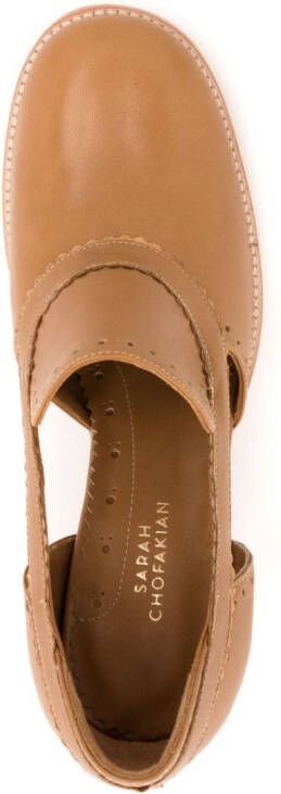 Sarah Chofakian Georges 75mm leren pumps Bruin