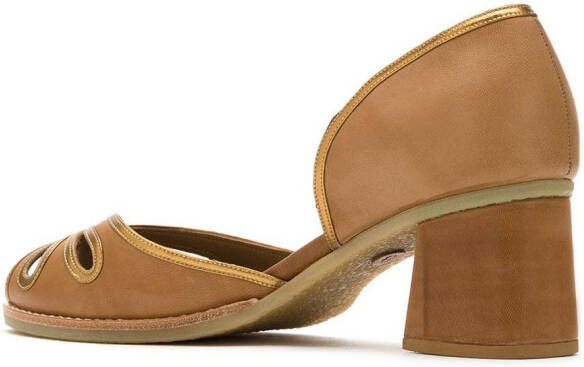 Sarah Chofakian leren pumps Bruin