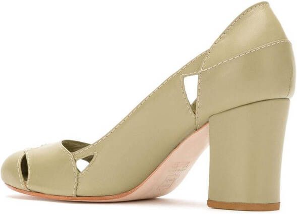 Sarah Chofakian Leren pumps Groen