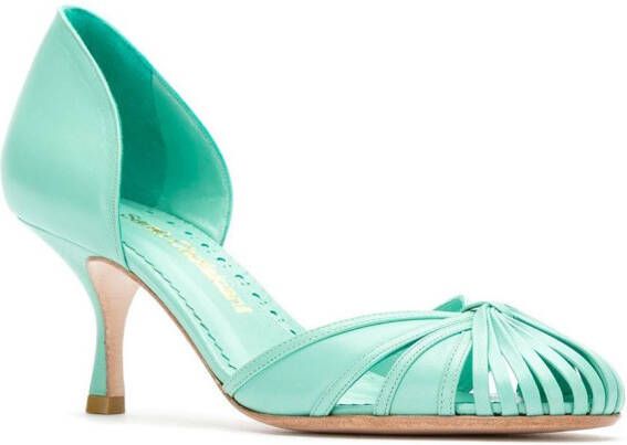 Sarah Chofakian Leren pumps Groen