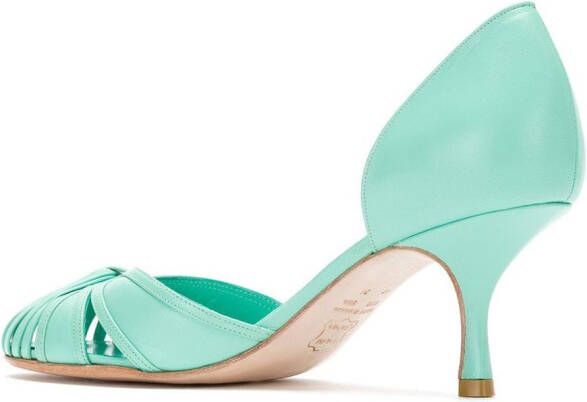 Sarah Chofakian Leren pumps Groen