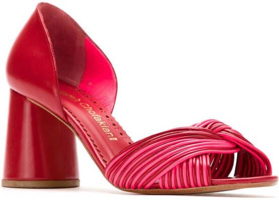 Sarah Chofakian Leren pumps Rood