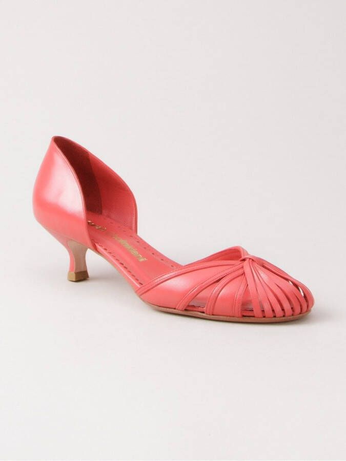 Sarah Chofakian leren pumps Rood