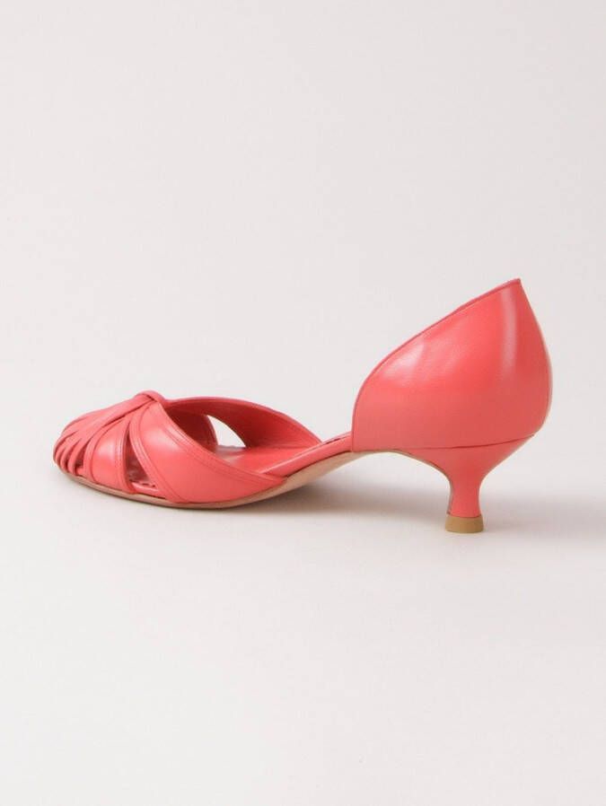 Sarah Chofakian leren pumps Rood