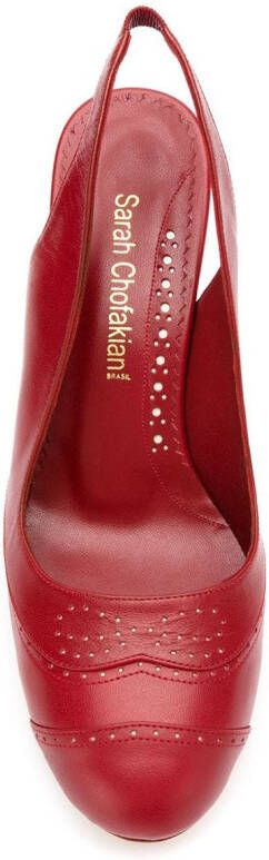 Sarah Chofakian Leren pumps Rood