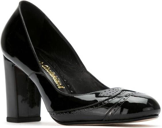 Sarah Chofakian Leren pumps Zwart