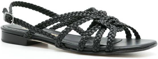 Sarah Chofakian Leren sandalen Zwart
