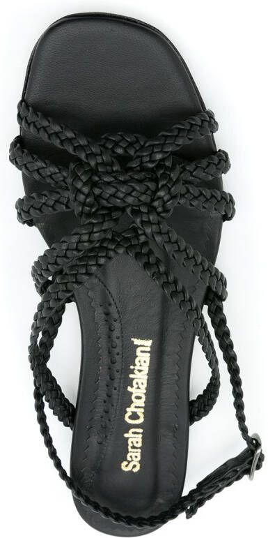 Sarah Chofakian Leren sandalen Zwart