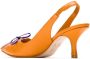 Sarah Chofakian Leren slingback pumps Oranje - Thumbnail 3