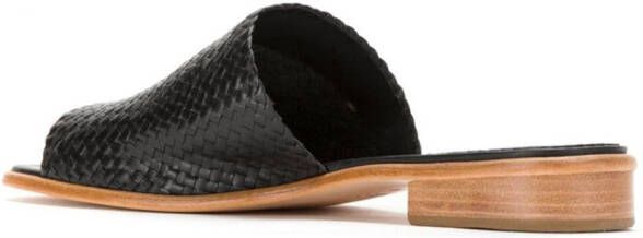 Sarah Chofakian Leren slippers Zwart