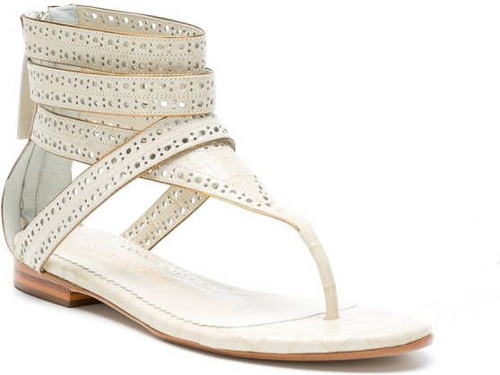 Sarah Chofakian Lis leren sandalen Wit