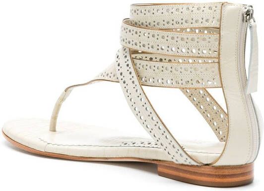 Sarah Chofakian Lis leren sandalen Wit