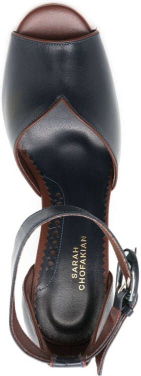 Sarah Chofakian Lorraine leren sandalen Blauw