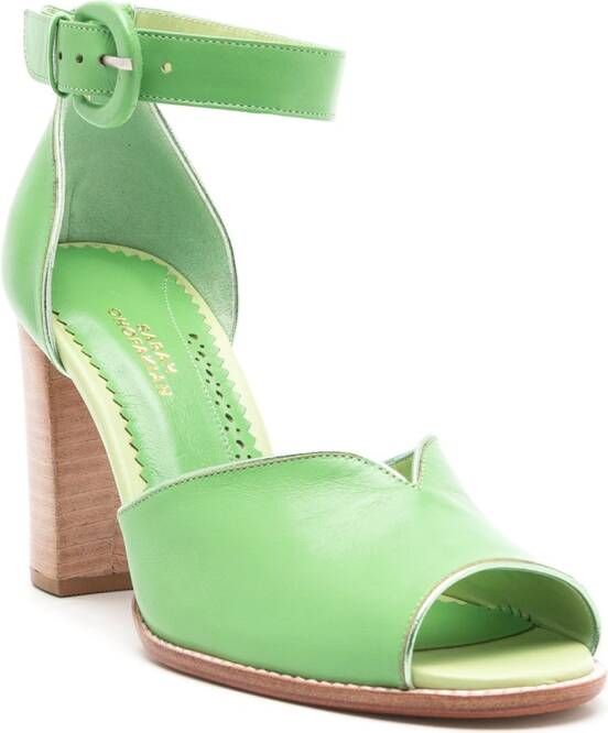 Sarah Chofakian Lorraine leren sandalen Groen