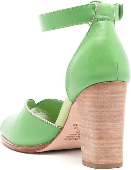 Sarah Chofakian Lorraine leren sandalen Groen