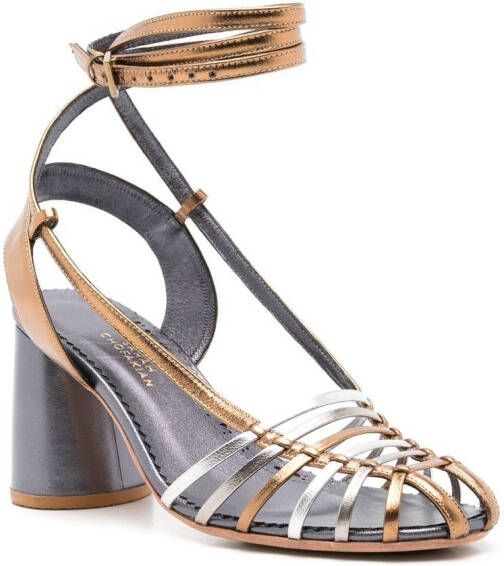 Sarah Chofakian Lupita sandalen met metallic bandjes