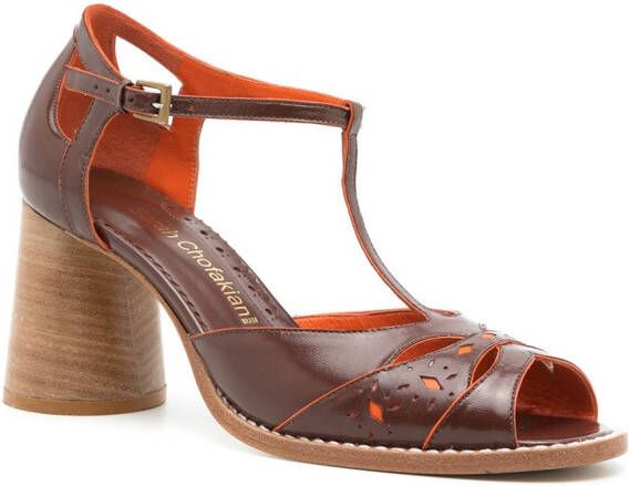 Sarah Chofakian Manchester sandalen met hoge hak Bruin