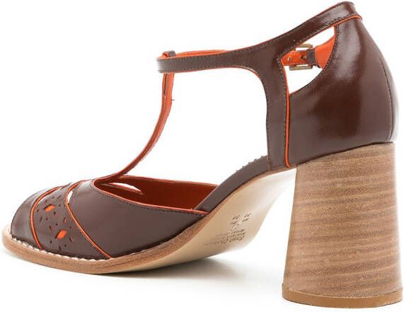 Sarah Chofakian Manchester sandalen met hoge hak Bruin