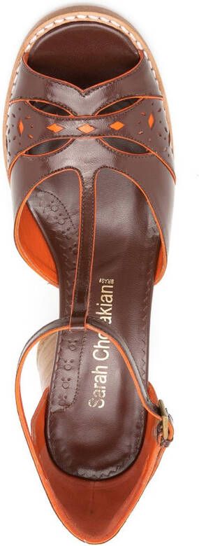 Sarah Chofakian Manchester sandalen met hoge hak Bruin