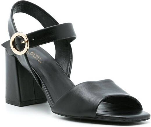 Sarah Chofakian Margaret leren sandalen Zwart
