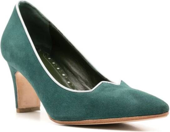 Sarah Chofakian Banoni 75mm leren pumps Groen