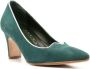 Sarah Chofakian Banoni 75mm leren pumps Groen - Thumbnail 2