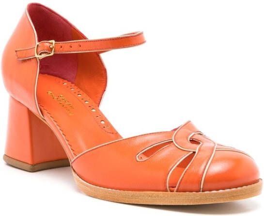 Sarah Chofakian Melaine uitgesneden sandalen Oranje